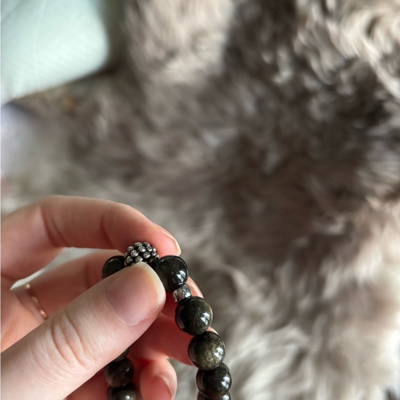 Lagos golden obsidian beaded bracelet - Picture 2 of 3